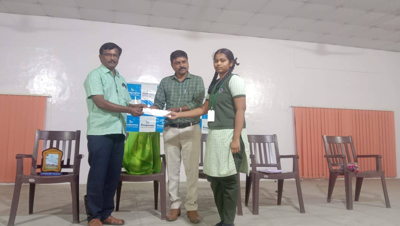 paripoorna academy neet model exam result in karur